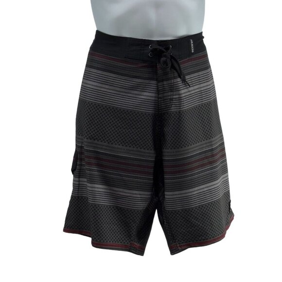 MAUI and SONS Men's Black Shark Board Shorts Polyester Stretch Size 36 - Picture 2 of 11